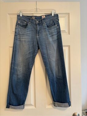 AG Adriano Goldschmied Women's Cropped Boyfriend Jeans in Faded Blue